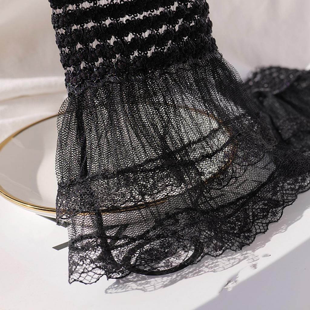 Съемный плиссированный расклешенный рукав накладные кружевные манжеты белый плиссированный браслет декоративные женские свадебные платья аксессуары ADM