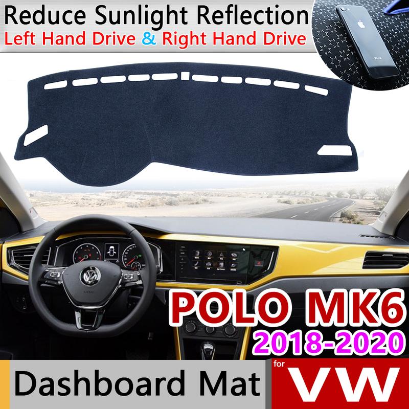 for Volkswagen VW POLO MK6 2018 Anti-Slip Mat Dashboard Cover Pad SunShade Dashmat Protect Carpet Dash Car Accessories