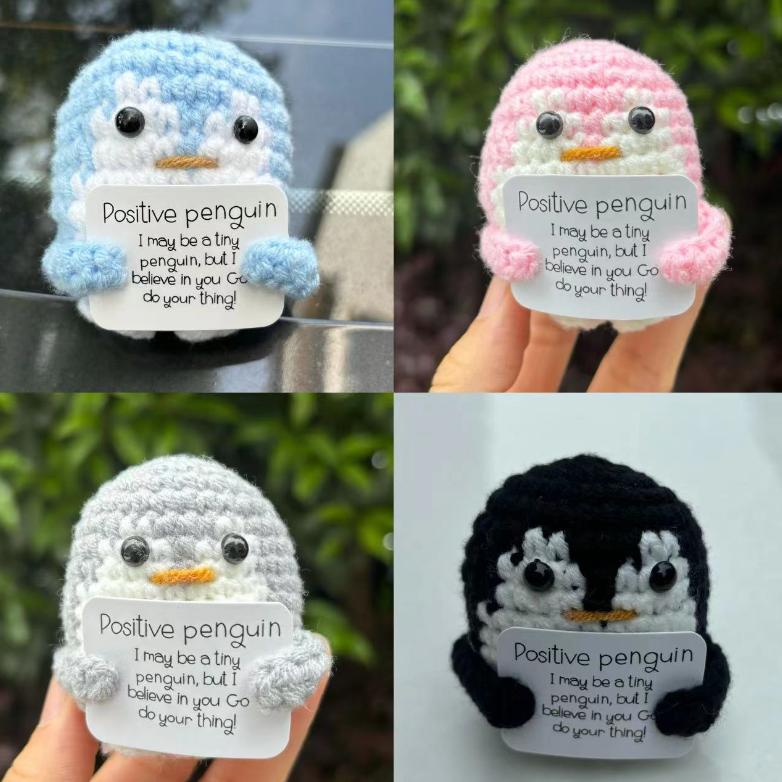 Милая кукла-пингвин эмодзи креативные вязаные куклы ручной работы позитивная энергия эмоциональные игрушки подарки на день рождения праздник