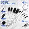 Nylon Brush Cleaning Brush Set Stainless Steel Handle Straw Cleaning Brush  For Household Cleaning