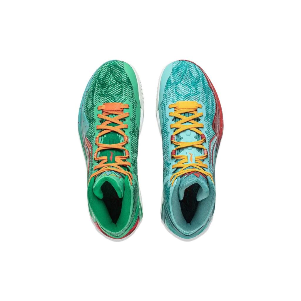 Баскетбольные кроссовки Li Ning Liren 4 Унисекс Высокие Нефритово-Морозно-Зеленые/Чисто-Синие ABAT107-1