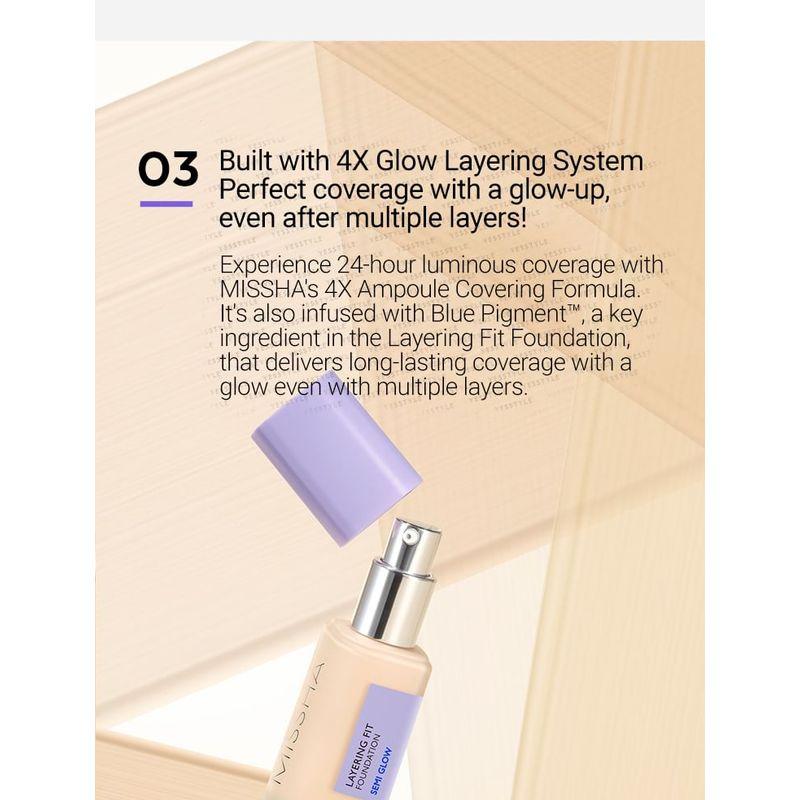MISSHA Тональная основа с возможностью наслаивания Semi Glow - 4 оттенка