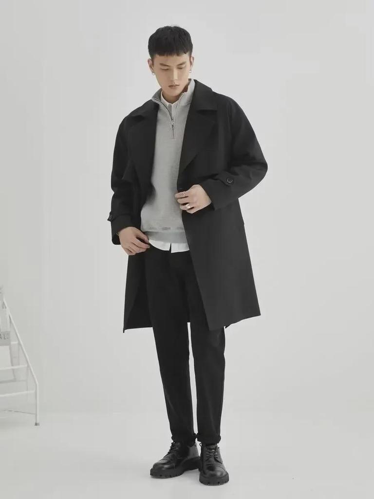 Мужской свитер из японской шерсти в стиле ретро с вафельной отделкой и застежкой-молнией на половину длины 2023 года, мода весна/осень.