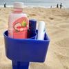 Sand Stake Beach Cup Holder Phone Pocket Sand Drink Stand Sunbathing Beach Organizer  Outdoor