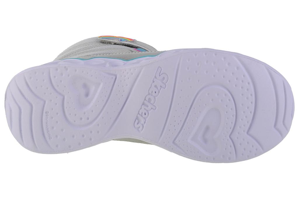 Skechers Огни-сердечки - Сладкий стиль, для серебристых зимних ботинок для девочки