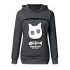 Women Spring Hoodie with Cat Nest Cartoon Print Big Zipper Pocket Hooded Long Sleeves Keep Warm Pullover Elastic Cuff Lady Hoodie Women Garment