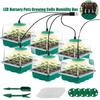 Seedling Tray With Led Grow Lights Plant Seed Starter Tray Kit Greenhouse Growing Trays With