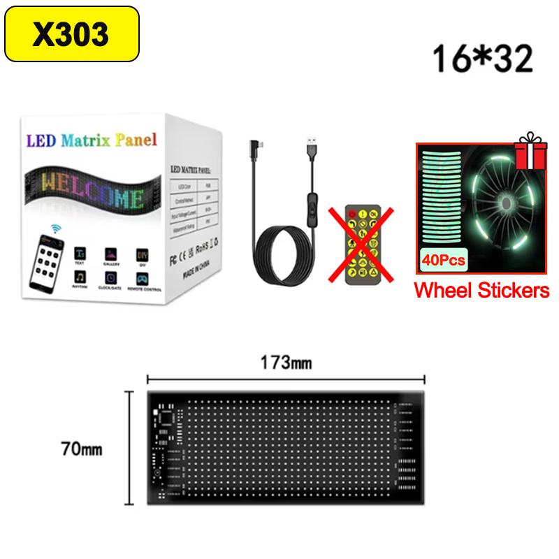Demon Eyes Car LED Logo APP LED Matrix Pixel Panel Night Light DIY Programmable Flexible LED Display for Car Truck Accessories