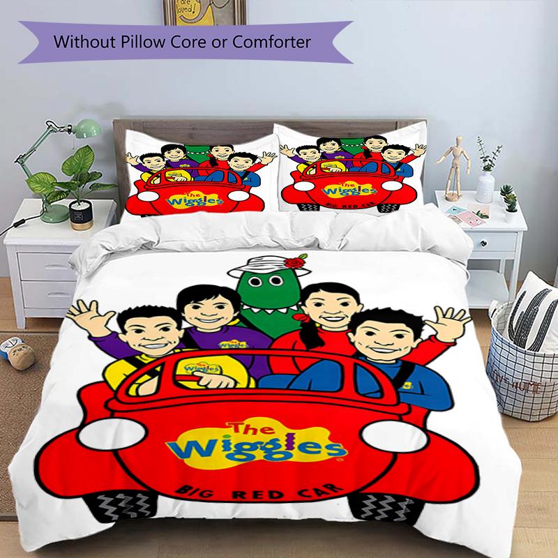 3pcs The Wiggles1 Design Cover Set - HD Printed Bedding with 1 Cover and 2 Pillowcases - Perfect for Home and Dorm Decor