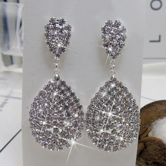 Женская мода Rhinestone Waterdrop мотаться серьги-гвоздики свадебные украшения для вечеринок