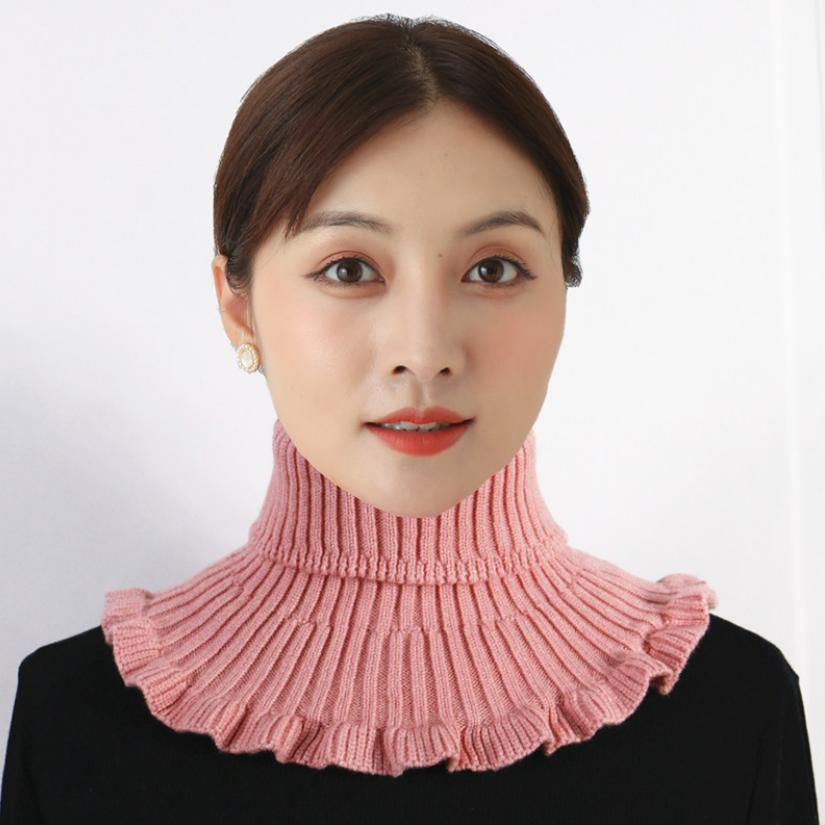 Neck Women's Head Autumn and Winter Warm Neck Cover Cervical Vertebrae with Decorative Fake Collar Knitted High-necked Wool Collar