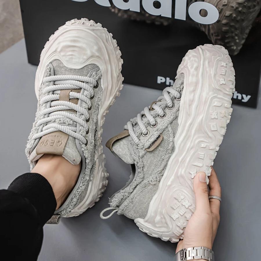 Трендовые 2025 Весна Новые Универсальная Ткань Толстая Подошва Увеличение Роста Повседневные Спортивные Супер Горячие Повседневные Мужские Кроссовки мужчины