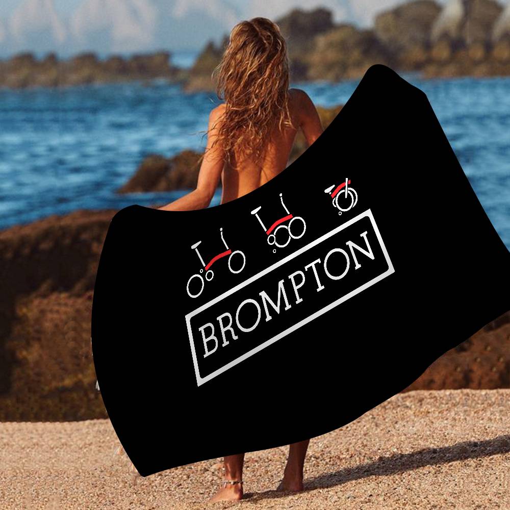 Пляжное полотенце из микрофибры с логотипом Brompton, впитывающее, быстросохнущее, мягкое, для йоги, плавания, курорта, альпинизма