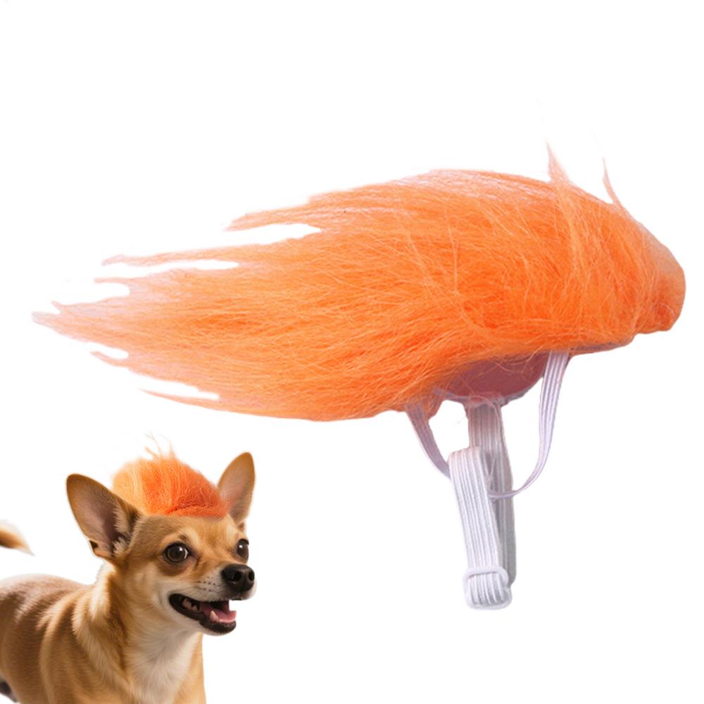 Cat Wig Orange Small Dog Wig Cat Cosplay Decoration Pet Headwear Costume For Halloween Christmas Travel Indoor Outdoor Gathering