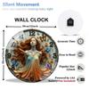30cm Round Crystal Clear Glass Wall Clock with a Floating Custom Design Effect
