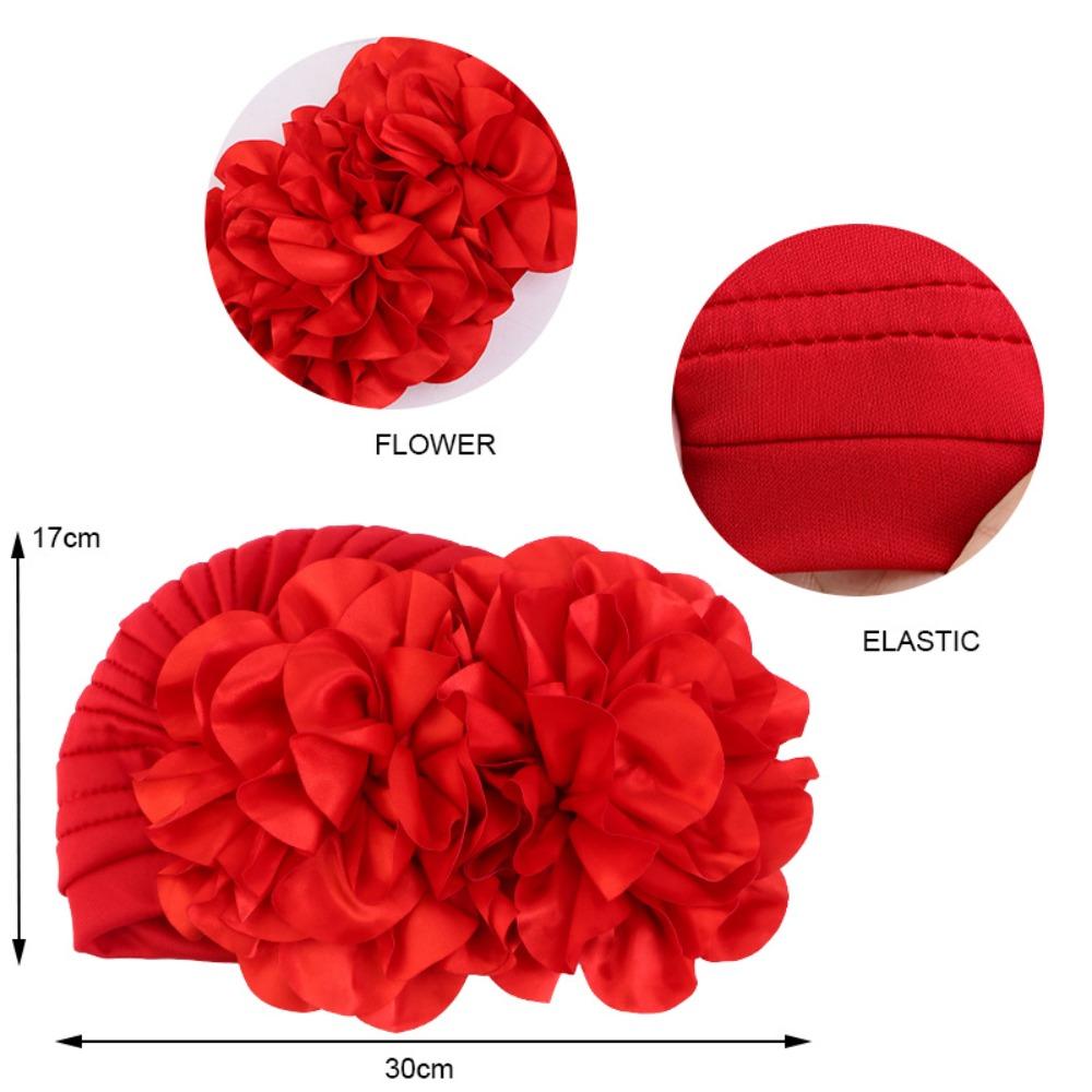 Inner Cap Muslim Hijab Caps Turban Big Flower Hat Fashion National Turban Hat Women