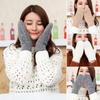 Fashion Plush Solid Color Rabbit Hair Mittens Winter Gloves Double Layer All Fingers