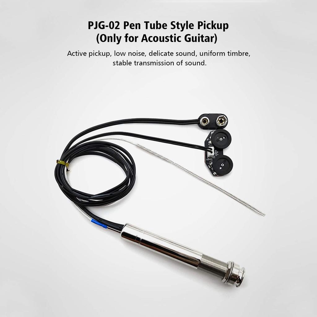 ZEYUAN Style Acoustic Guitar Pickup with Active Pickup Volume and Tone Control with Piezo Rod for Acoustic Guitar Pen-Tube Under-Saddle