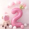 40 Inch Jumbo Number Balloon Girls Pink Crown Balloons New Birthday Number Ballons