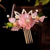 Floral Ancient Hair Stick Tassel Hanfu Headwear Classical Flower Hair Comb Children