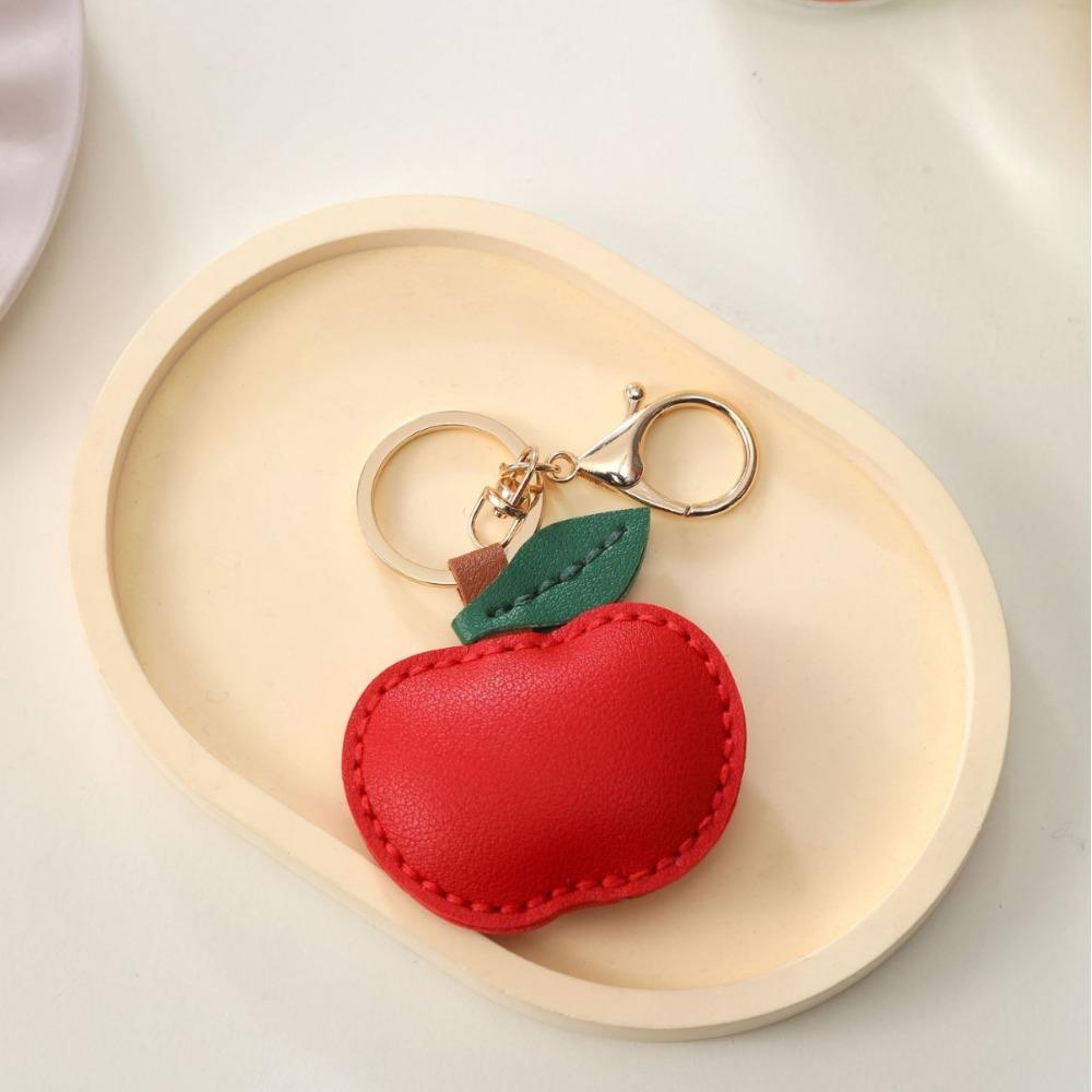 Cute Fruit Pendant Strawberry Bag Pendant Creative Leather Keychain  Men