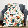 1pc Dogs Floral Lightweight Flannel Blanket, Comfortable and Warm Blanket, for Office and Camping Sofa Bed, Livingroom124