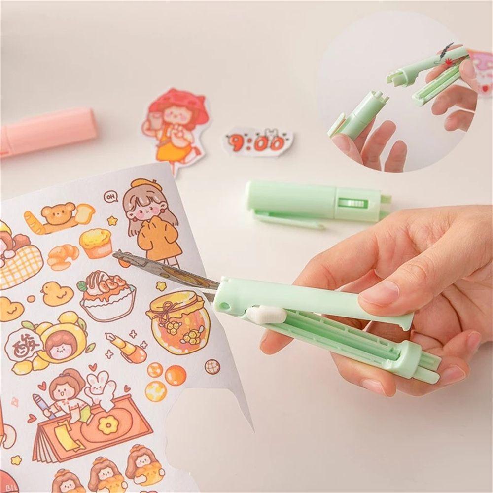 Safe Mini for Diary for Paper Work Precision Art Cutter Sticker Cutter Folding Scissor Pen Cutter