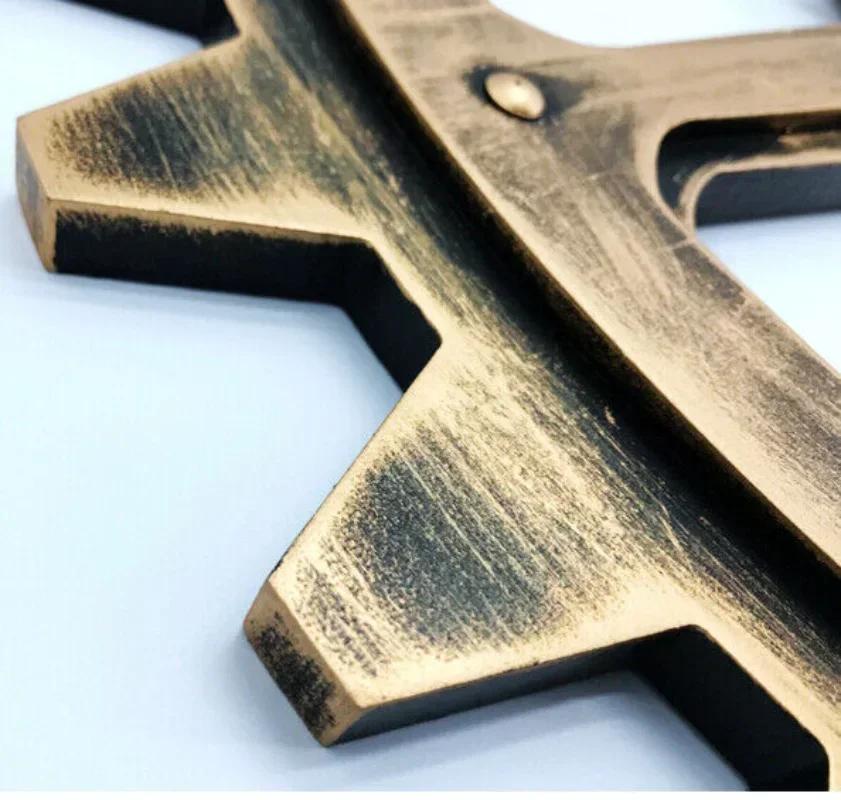 Винтажное золотое деревянное колесо стимпанк шестерня скульптура шестерня ретро дизайн украшения бар паб настенный декор шестеренка деревенское декоративное деревянное ремесло