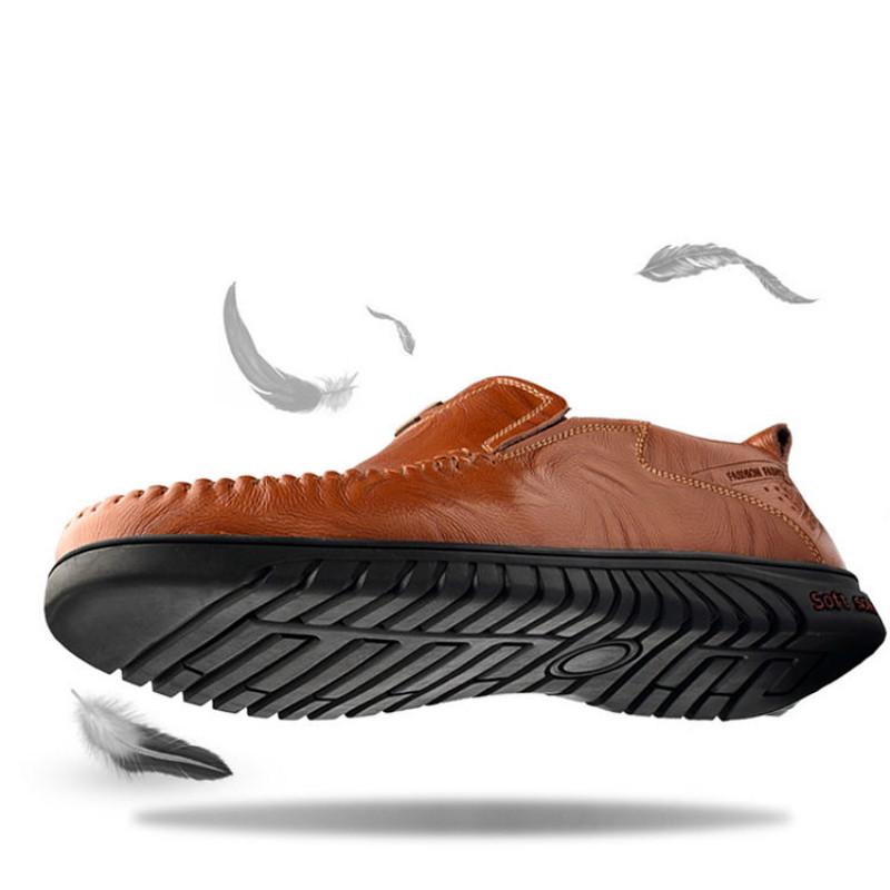 Обувь в горошек, мужские кожаные туфли для вождения с мягкой подошвой, мужская повседневная обувь, мужская обувь в горошек на плоской подошве