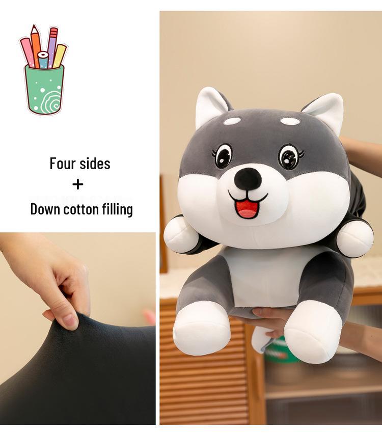 Большая мягкая плюшевая подушка-собака хаски - Утешительная кукла для детей