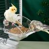 Spillproof Hanging Feeding Station Detachable Clear Feeding Bowl Cage Bird Feeder  Cage Accessories