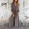 Women's Cotton-Linen Two Piece Outfit Long Sleeve Lapel Button Down Top Matching Wide Leg Pants Casual Loungewear Set