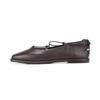 Barbara Leather Mary Jane Flats Black 1cm Bbj133bk