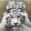 Комплект постельного белья с изображением животных White Tigers 3D Queen Twin Size, пододеяльник, наволочки, полный комплект постельного белья Twin Size