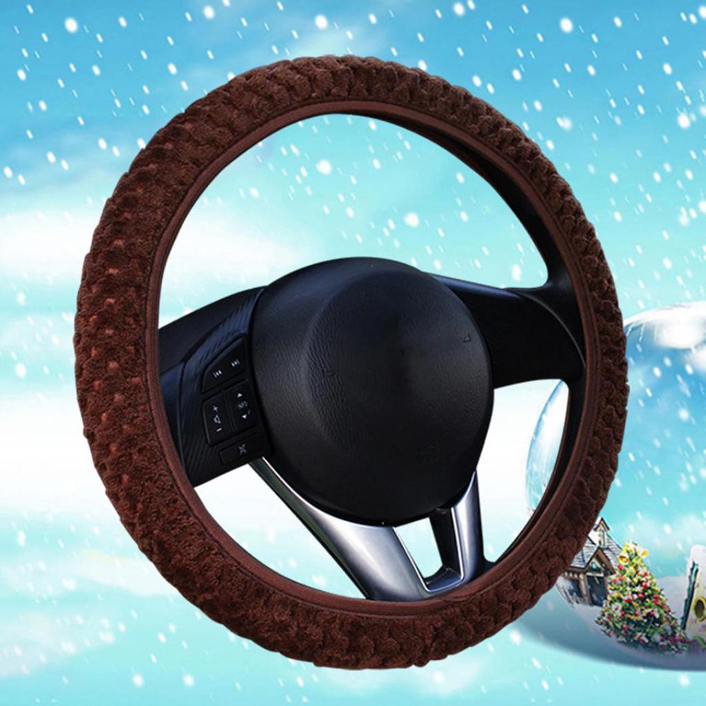 Универсальный зимний противоскользящий мягкий плюшевый защитный чехол на руль автомобиля