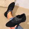 Fashion Women 2025Fashion Rhinestone  Women Flowers Low Heel Women Mesh Plus