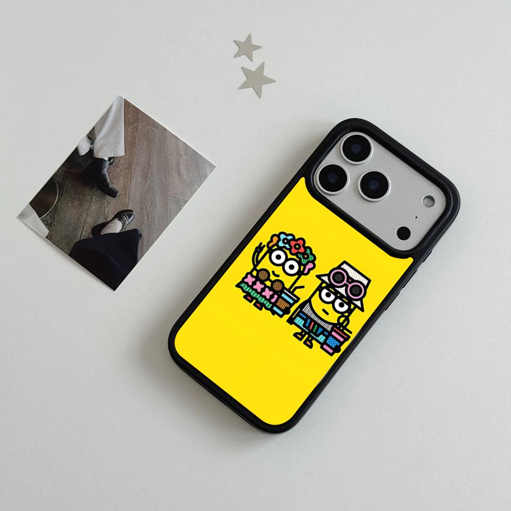 Чехол для телефона M-Minions для iPhone 17 Air 16 15 14 Plus 13 12 11 Pro Max Двухцветный Жесткий ПК Модный Защитный Чехол