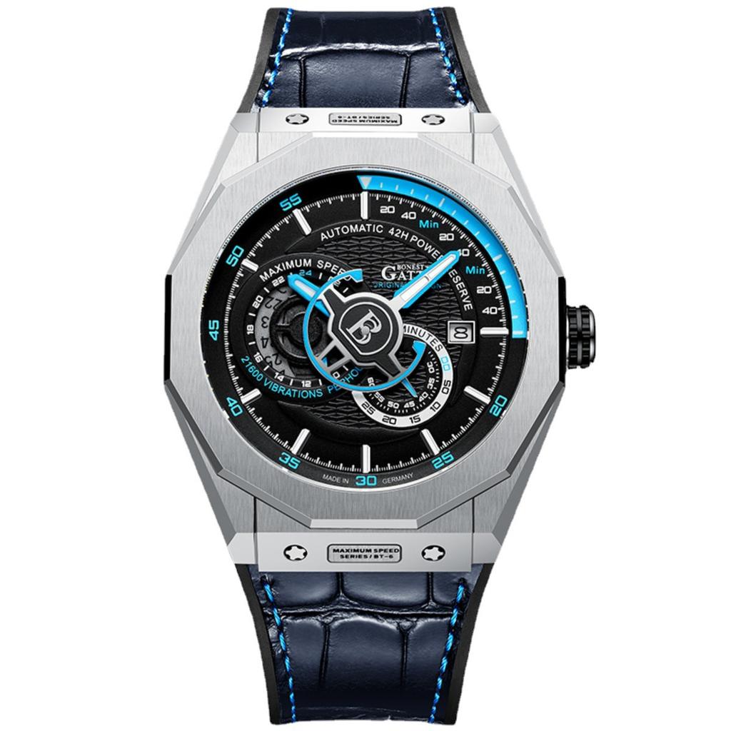 Часы Bonest Gatti Деловые светящиеся в темноте механические часы Водонепроницаемые роскошные часы