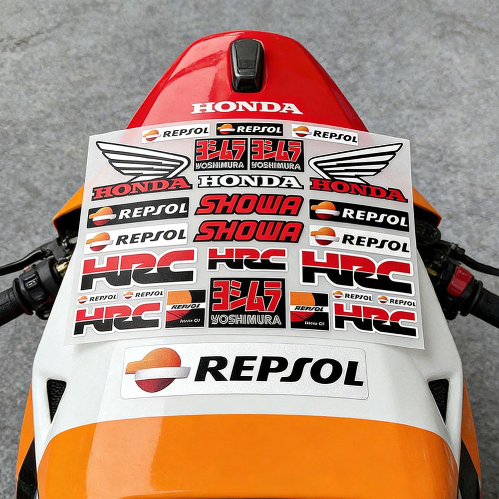 Honda Motorcycle Decoration Reflective Stickers Waterproof Scooter Helmet Decals HRC Modification Accessories Sponsor Stickers akn256