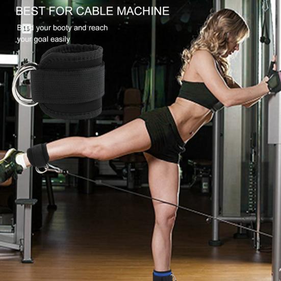 2 шт. манжеты для фитнеса на щиколотке с D-образным кольцом, регулируемые для мужчин и женщин, упражнения на бедра, силовые тренировки, эспандер, аксессуары, ремни на щиколотке, тренировки в домашнем спортзале