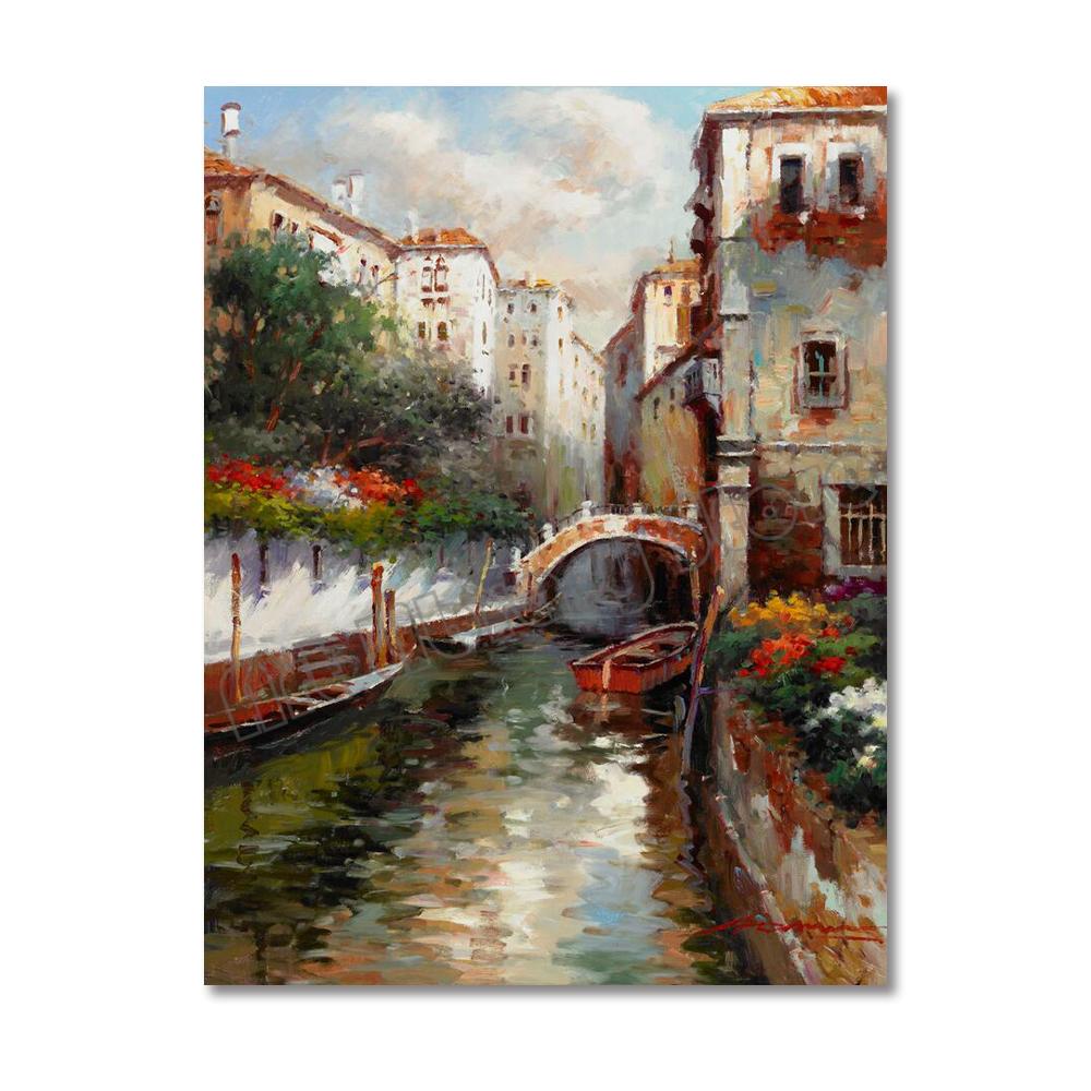 Известные произведения искусства, классическая Европа, улица, Венеция, пейзаж, постер, кафе, сад, холст, живопись, настенные художественные фотографии, декор для дома и комнаты