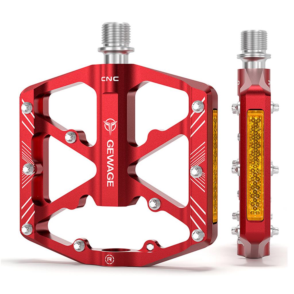 GEWAGE Bike Pedals Aluminum Alloy Bicycle Pedals w Reflectors Mountain Bike Pedals Non-Slip Cycle Pedals Platform mtb accessory