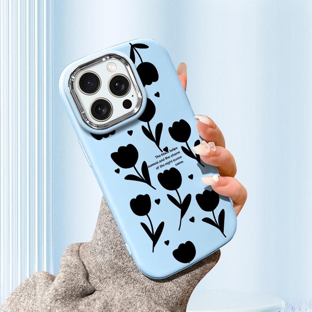 For Samsung A16 A15 A14 A13 S24 S23 Redmi 13C Note 13 12 11 Pro iPhone 16 15 Flowers Pattern Soft Silicone Candy Color Phone Case