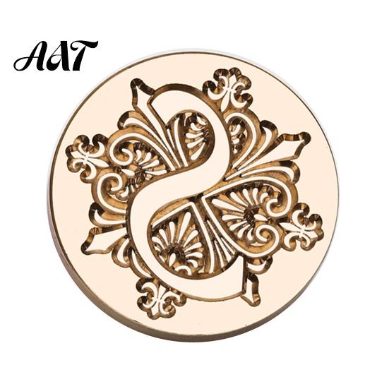 Wax Seal Stamp Head Iris A-Z Initial Alphabet Head, Brass Engraved Stationery Sealing for Wedding Invitations Envelopes Journal Gift Packaging