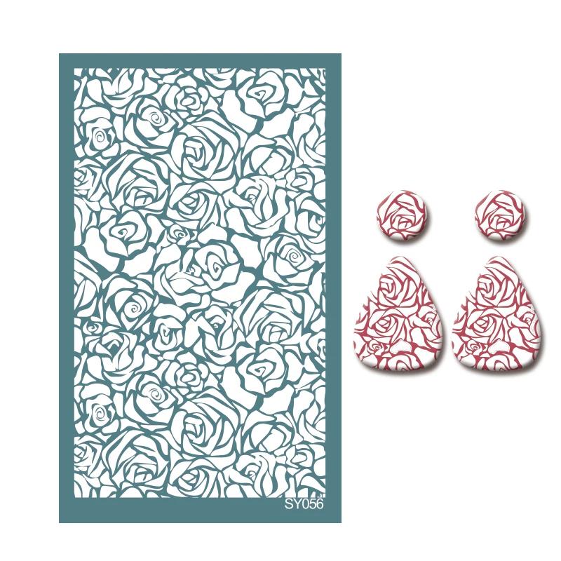 Полимерная глина Раскрашивание Шелкография Трафарет Многоразовый Линейный узор Печать Глиняные штампы DIY Серьги Изготовление ювелирных изделий Керамические инструменты