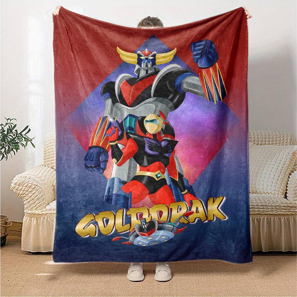 1pc UFO Robot Grendizer10 Blanket, Gift, for Men and Women, Soft Blanket, Good for Sofa Bed Couch Travel, Lightweight Flannel Blanket