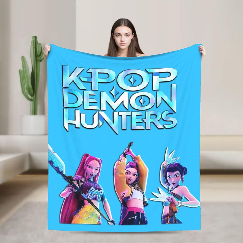 Huntrix HUNTRX Rumi Kpop Demon Hunters Blankets Пушистый, потрясающий, теплый плед для дома на зиму