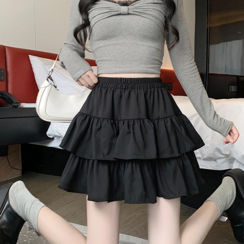 Плиссированная юбка-трапеция для женщин с оборками Sweet Hottie в консервативном стиле с эластичной резинкой на талии, тонкие повседневные летние шорты, юбки, белые, черные