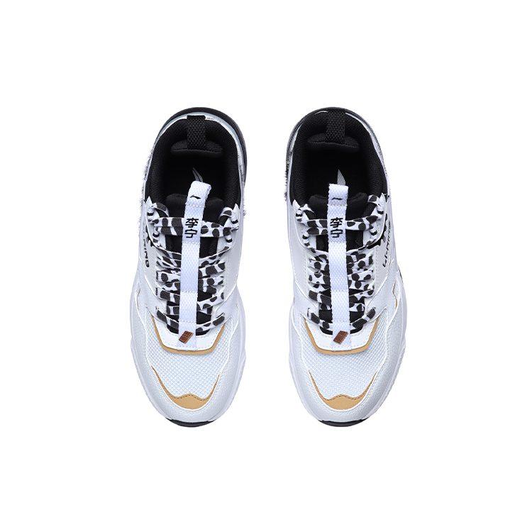 Li Ning 001 Амортизирующие Скользкие Устойчивые к истиранию Низкие Беговые Кроссовки Женские Белый Черный AGCR032-4