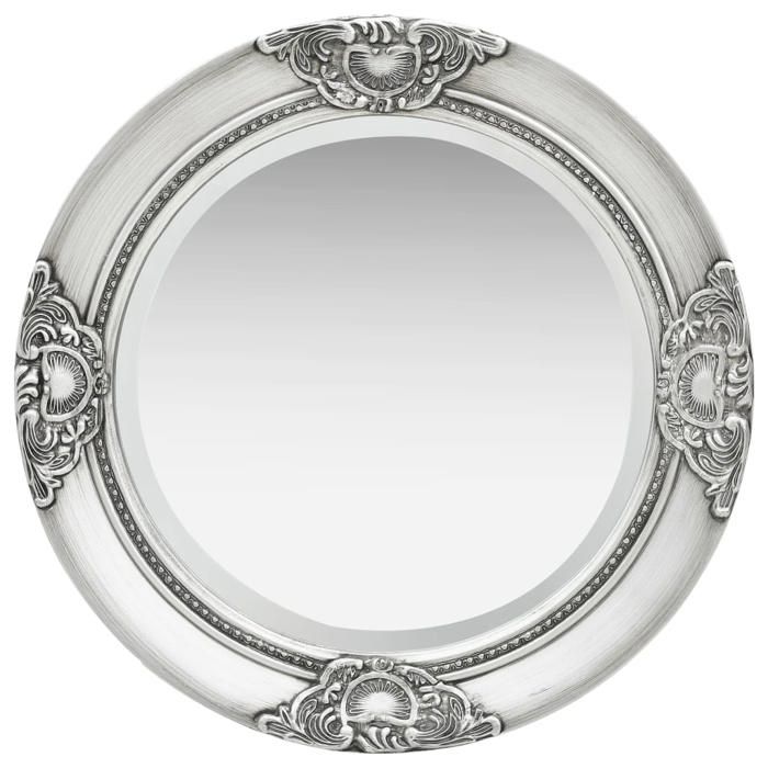 VidaXL Wall Mirror Baroque Style 50 Cm Silver 320346